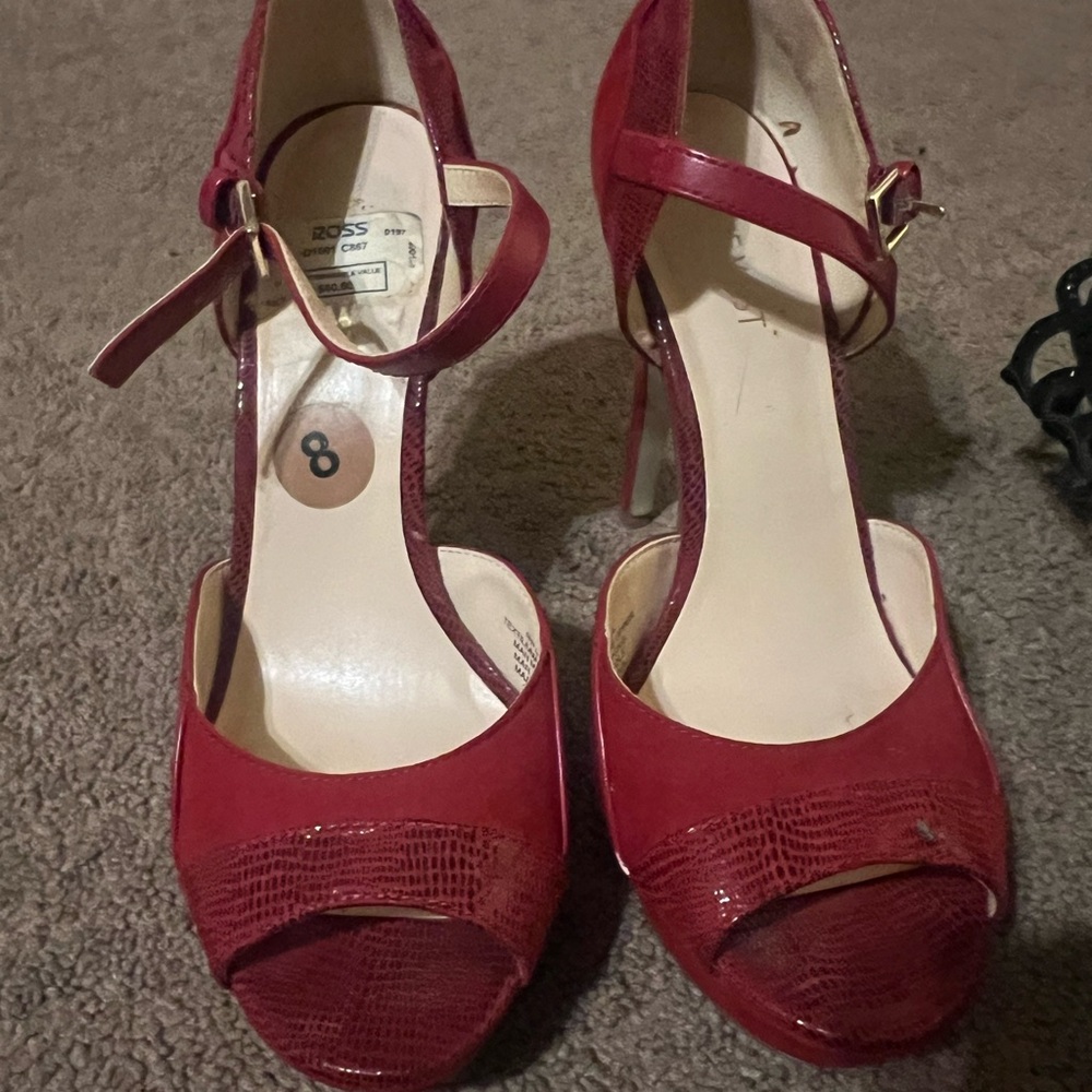 Nine West Red Strappy Heels